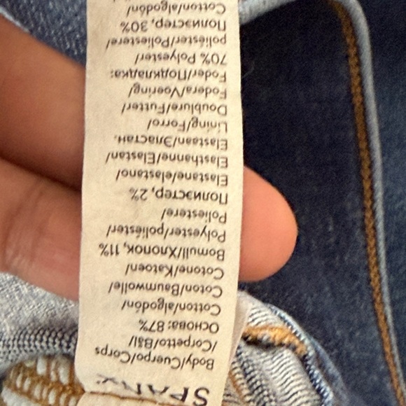 Spanx sculpting pull on flare leg Women's Blue Jeans high rise 1 X pockets - Picture 7 of 9